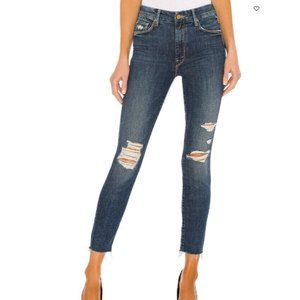 MOTHER 25 High Waisted Looker Ankle Fray Wicked Wildflower